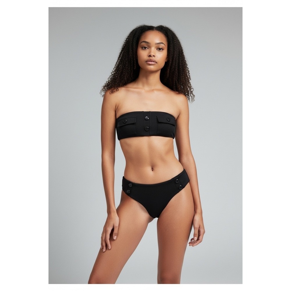 Devon‎ Windsor Georgia Top & Gita Bottom Bikini Set Black Size Large NWT
